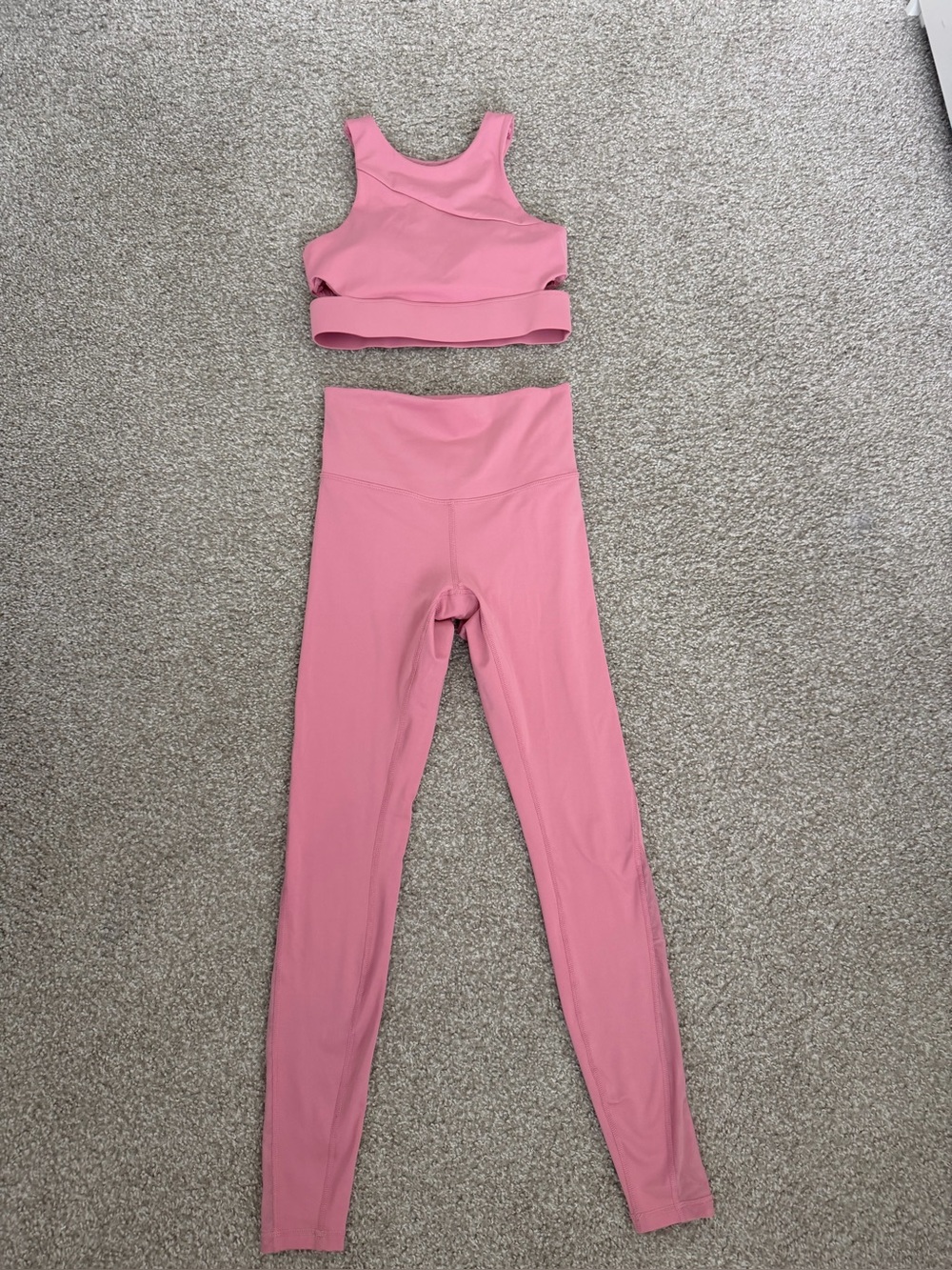 ANTONIO MELANI Pink High-Waist Leggings & Crop Tank Set